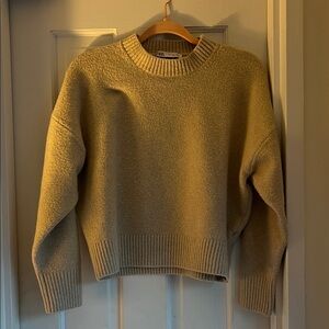 Zara Women's Beige Crew Neck Sweater